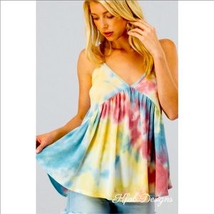 B2Must-Have💗💙Tie-dye cami-top w/soft fem style💗